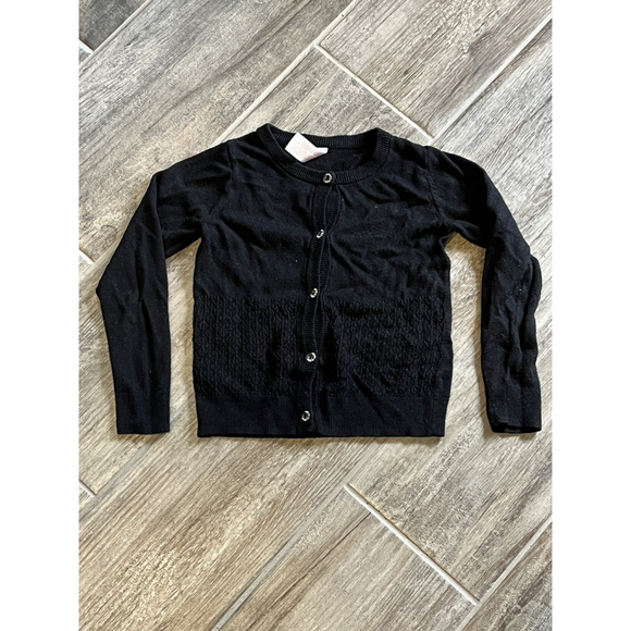 Girls‎ Black Cardigan Sweater Button Up Knit Top School Uniform Size - Picture 2 of 7
